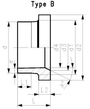 PP 法蘭轉接頭 1/2"(d20) DIN