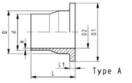 PVDF 法蘭轉接頭 1/2"(d20) DIN