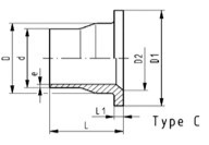 PVDF 法蘭轉接頭 1/2"(d20) DIN