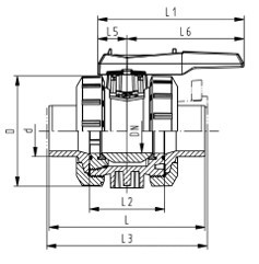 PP 球閥 1/2"(d20) EPDM