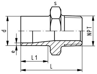 PVDF 外牙接頭 1/2"(d20)